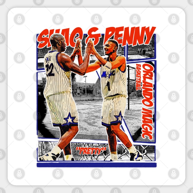 Shaq & Penny // Retro Comics Designs Sticker by Bootlegheavens